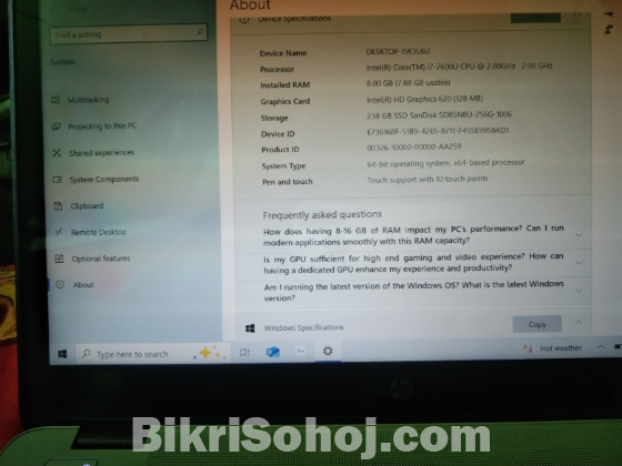 HP ElireBook 840 G4 ( intel CoRE i7vPro 7th Gen